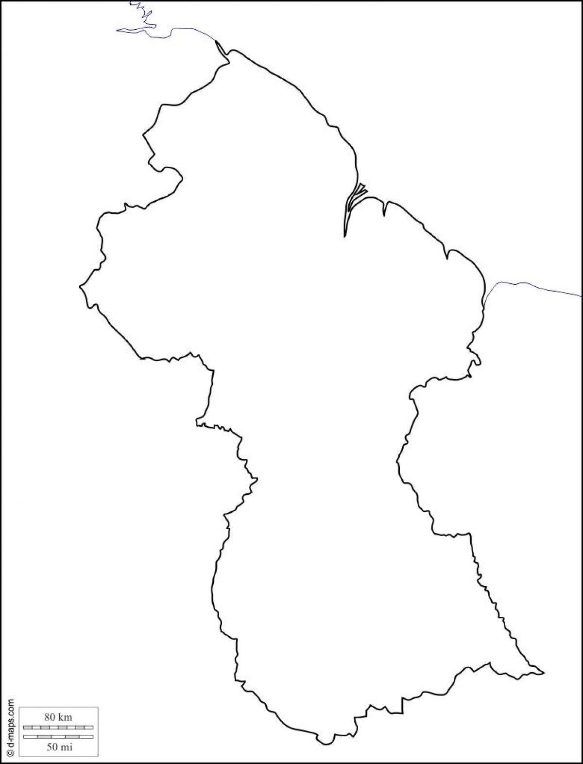 blank map of Guyana