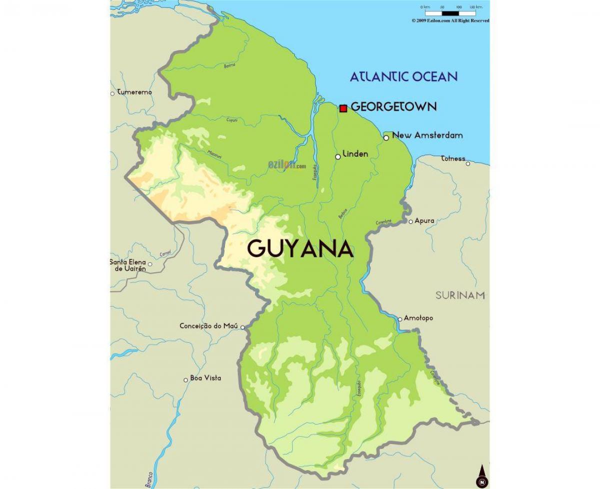 a map of Guyana