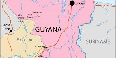 Map of  Guyana location on world