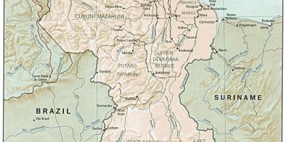 Map Of Guyana Showing The Three Counties Map Of Guyana Showing The Three Counties - Map Of Guyana Showing The Three  Counties (South America - Americas)