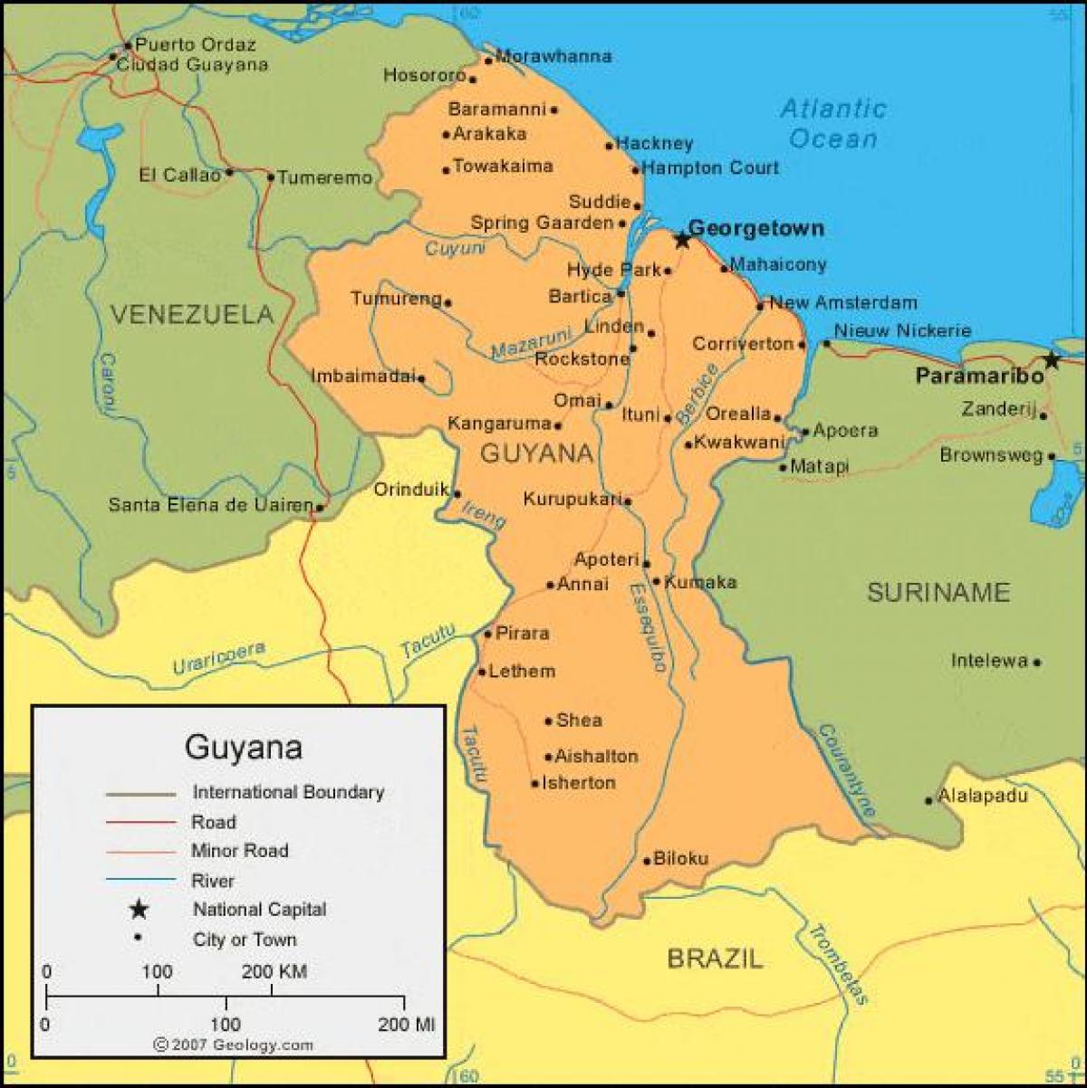 Illustrator Guyana Political Map, 49% OFF