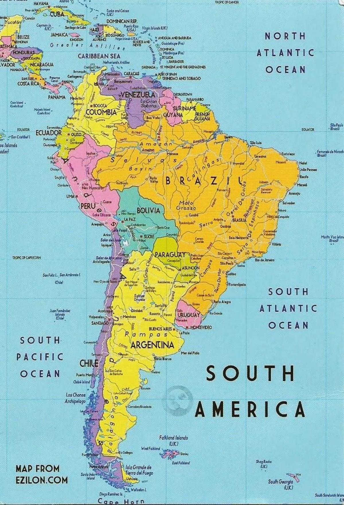 Guyana south america map - Map of Guyana south america ...