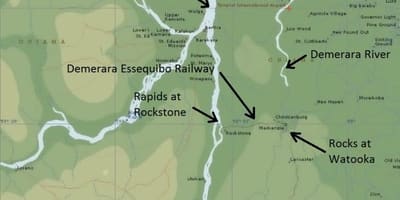 Map of essequibo coast Guyana