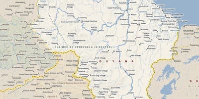 Map of Guyana road