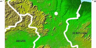 Map of satellite map of Guyana